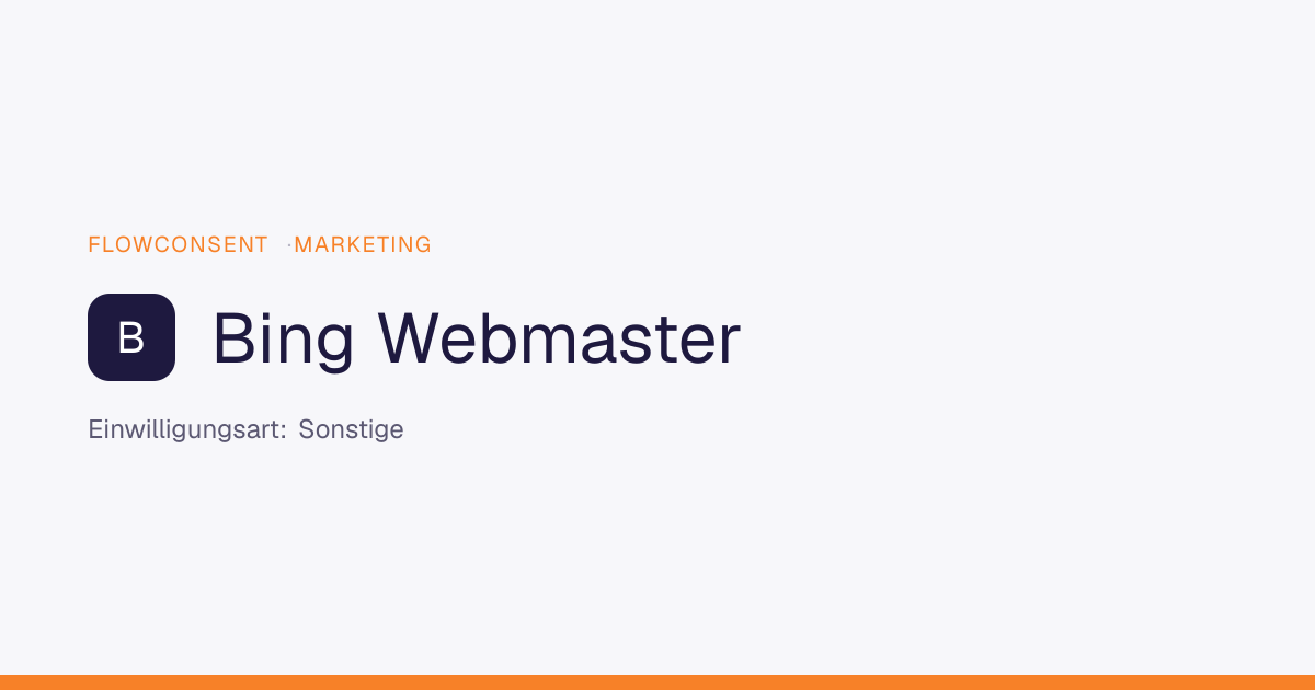 Bing Webmaster - Analytik Consent | FlowConsent