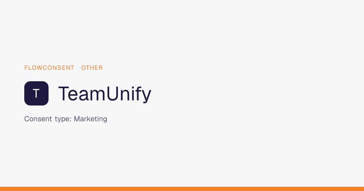 TeamUnify - Marketing Consent | FlowConsent