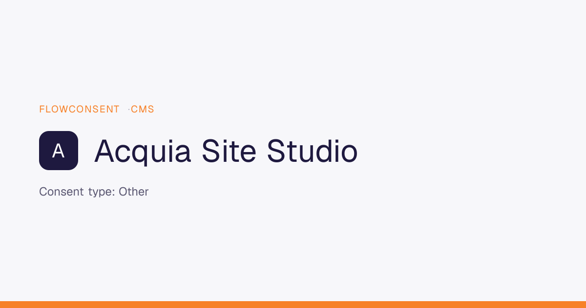 Acquia Site Studio - Analytics Consent | FlowConsent