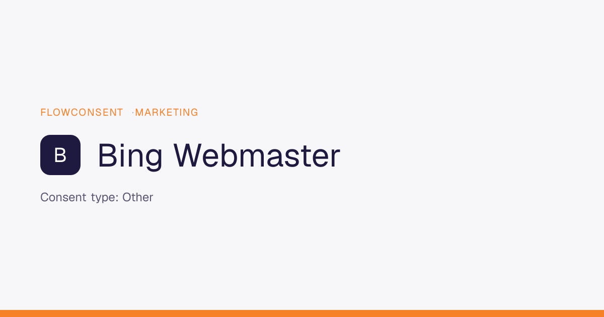 Bing Webmaster - Analytics Consent | FlowConsent