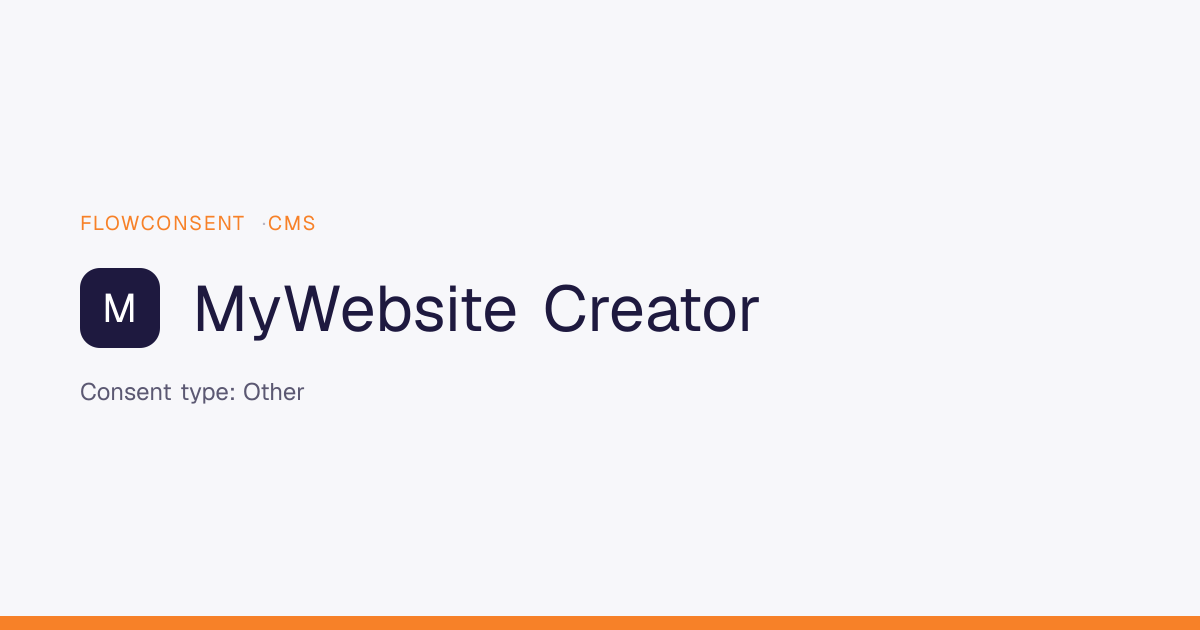 MyWebsite Creator - Analytics Consent | FlowConsent