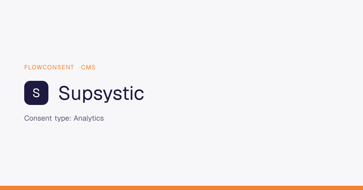 Supsystic - Analytics Consent | FlowConsent