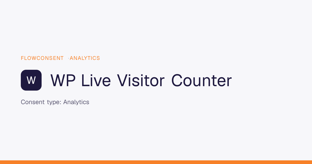 WP Live Visitor Counter - Analytics Consent | FlowConsent