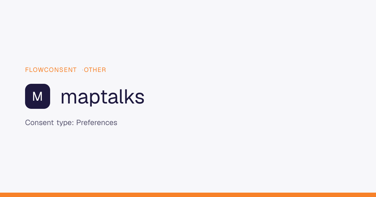 Maptalks - Preferences Consent | FlowConsent